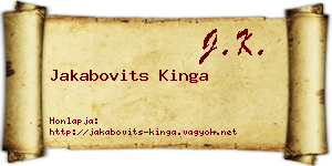 Jakabovits Kinga névjegykártya